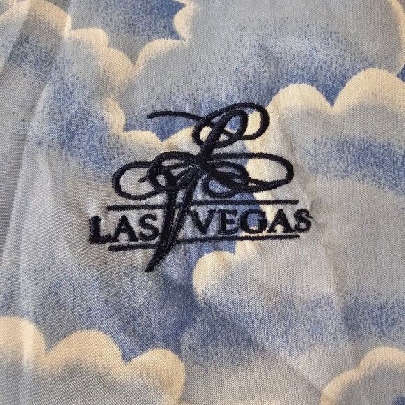 Vintage 90s Fergugini Hawaiian Shirt Mens Size Large Blue Aloha Palm Trees - Picture 4 of 10